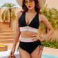 🏖️ Sommer-Sale 60% Rabatt 🏝️👙Hoch taillierte Bikini-Sets mit Bauchkontrolle und Farbblockdesign🌊