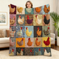 🐔Vintage Flanelldecke mit Hühnermuster