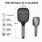 High Pressure Shower Head, 4 Mode Handheld Sprayer Rainfall Water Saving forBathrooms – Easy DIY Fit