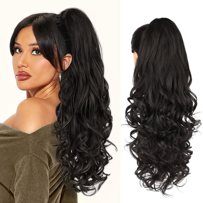💜Zeitlich begrenzte Aktion 50 % Rabatt💜Clip-on-Haarverlängerung für welligen Pferdeschwanz