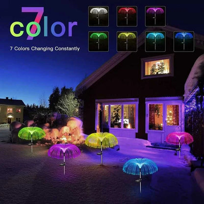 🔥Kaufen Sie 1 und erhalten Sie 1 gratis🔥 Solar Wasserdicht Outdoor Rasen Farbe ändernde Qualle Umgebungslicht