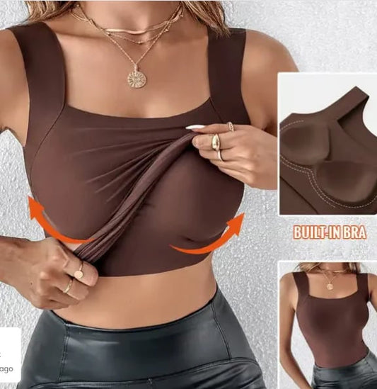 🏆Letzter Tag Sonderpreis 19.99 €!!💐Thermische Tank-Tops für Damen mit U-Ausschnitt und integriertem BH🌟💓