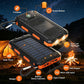 Tragbare Solar-Powerbank, Solar-Ladegerät mit zwei LED-Taschenlampen, Powerbank für Reisen und Camping