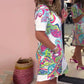 🌷Limitiertes Angebot 50% OFF💞Damen Bunt bedrucktes V-Ausschnitt Kleid