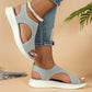 Bequeme atmungsaktive flache Sandalen mit offener Zehe für Damen im Sommer