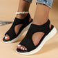 Bequeme atmungsaktive flache Sandalen mit offener Zehe für Damen im Sommer