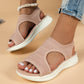 Bequeme atmungsaktive flache Sandalen mit offener Zehe für Damen im Sommer