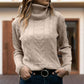 Einfarbiger, langärmliger Rollkragenpullover aus Strick für Damen