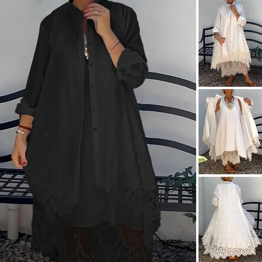 🔥 2025 Sommer-Bestseller 💃Ärmelloses Kleid und Strickjacke für Damen im Set