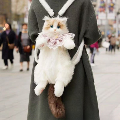 Süßer Katzen-Plüsch-Rucksack