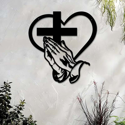 🎅🏻Weihnachtsverkauf🎁Elegante christliche Herz & Kreuz Wandkunst