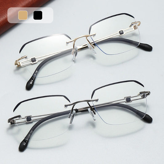 Modische HD-Randlose Brille mit 0°-Rand und Blaulichtfilter