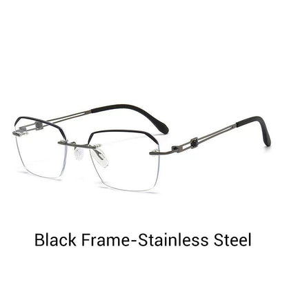 Modische HD-Randlose Brille mit 0°-Rand und Blaulichtfilter
