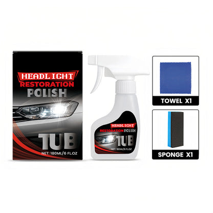 180 ml Professionelles Scheinwerfer-Aufbereitungsset für Autos mit Schwamm