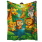 Kuschelige Flanell­decke mit Cartoon-Dschungelmotiv