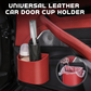 🥳HEISSER VERKAUF 2026🥳💞ÜBER 50.000 VERKAUFT!🚗🧺 50 % RABATT! Getränkehalter aus Leder für die Autotür – Breite Öffnung, Getränke und Handy sind leicht zu erreichen. Sicherer Halt durch Clip-Befestigung. PU-Leder, robust und stilvoll. 🛡️✨