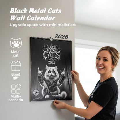 🐱✨ 2026 Schwarzes Metall-Katzenkalender – Einzigartige Ästhetik &amp; Funktionalität für Ihr Zuhause! ✨