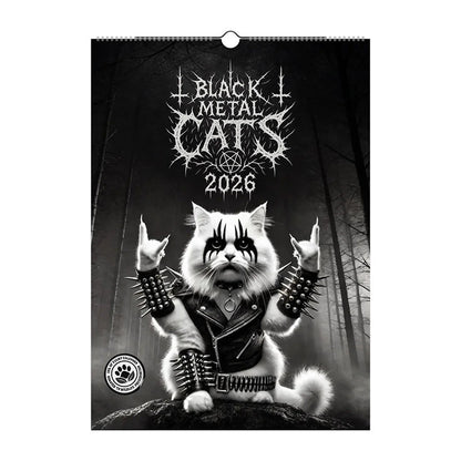 🐱✨ 2026 Schwarzes Metall-Katzenkalender – Einzigartige Ästhetik &amp; Funktionalität für Ihr Zuhause! ✨