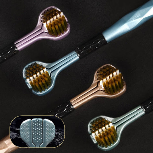 🦷 Dreiseitige Zahnbürste – Schnellere &amp; Gründlichere Reinigung! Weiche Borsten &amp; Ergonomischer Griff! ✨