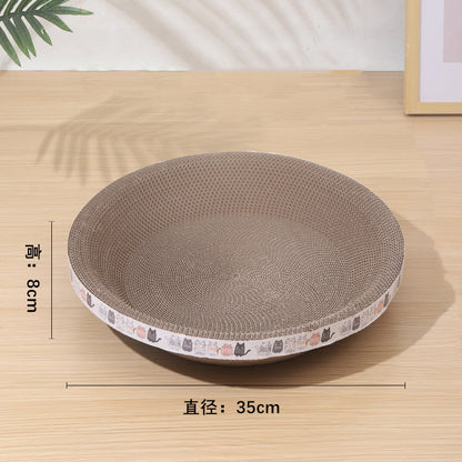 Multi-Functional Bowl-Shaped Corrugated Cat Scratcher