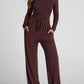 🔥LETZTER TAG 50 % RABATT👚2-teiliges Lounge-Set für Damen: Oberteil mit Rüschen & Hose mit weitem Bein💕