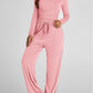 🔥LETZTER TAG 50 % RABATT👚2-teiliges Lounge-Set für Damen: Oberteil mit Rüschen & Hose mit weitem Bein💕