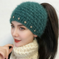 Strickstirnband für Damen mit Blumenakzenten