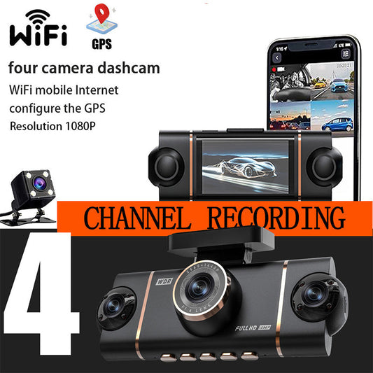 🏆60 % RABATT 🚗 📹4-Kanal-HD-Dashcam mit Front-, Innen- und Heckaufzeichnung