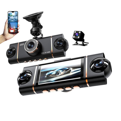 🏆60 % RABATT 🚗 📹4-Kanal-HD-Dashcam mit Front-, Innen- und Heckaufzeichnung