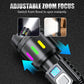 Multifunktionale Zoom-LED-Taschenlampe mit Leistungsanzeige