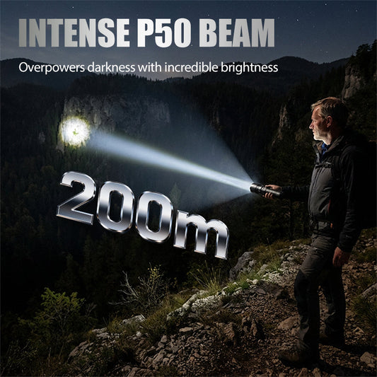 Wiederaufladbare P50 LED-Taschenlampe mit einstellbarem Zoom🔥