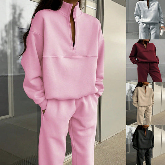 Women's Half-Zip High Neck Tracksuit Set