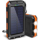 Tragbare Solar-Powerbank, Solar-Ladegerät mit zwei LED-Taschenlampen, Powerbank für Reisen und Camping