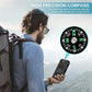Tragbare Solar-Powerbank, Solar-Ladegerät mit zwei LED-Taschenlampen, Powerbank für Reisen und Camping