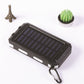 Tragbare Solar-Powerbank, Solar-Ladegerät mit zwei LED-Taschenlampen, Powerbank für Reisen und Camping
