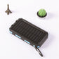 Tragbare Solar-Powerbank, Solar-Ladegerät mit zwei LED-Taschenlampen, Powerbank für Reisen und Camping