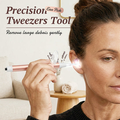 Luminous Ear Pick & Tweezer Set with Magnifier