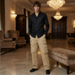 Herren Cargo-Hosen mit mehreren Taschen & Geradem Bein