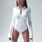 Houstonnd® Skinny-Body mit langen Ärmeln und Knopfdetail