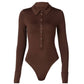 Houstonnd® Skinny-Body mit langen Ärmeln und Knopfdetail