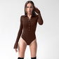 Houstonnd® Skinny-Body mit langen Ärmeln und Knopfdetail