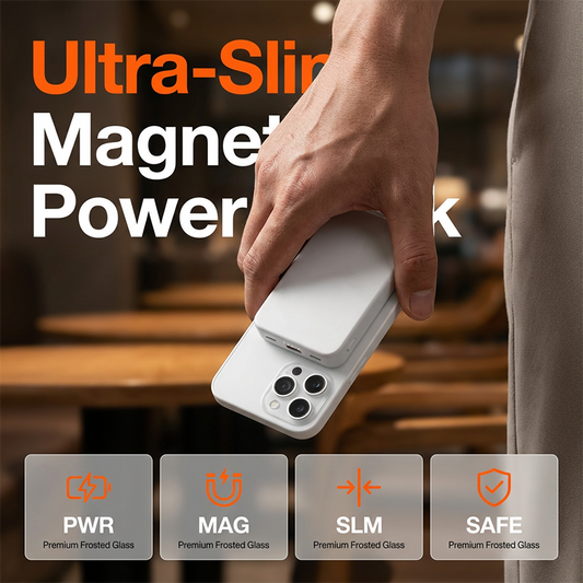 3-in-1 Magnetische kabellose Powerbank mit zwei Kabeln