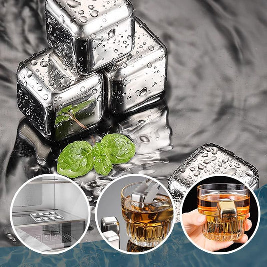 6 Stück / 8 Stück Edelstahl-Eiswürfelsatz