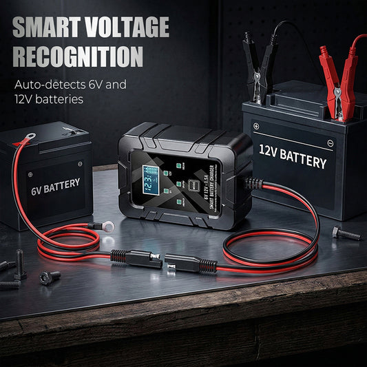 1,5 A 6 V/12 V Automatisches Batterieladegerät