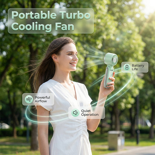 Faltbarer Turbo-Handventilator mit LED-Anzeige