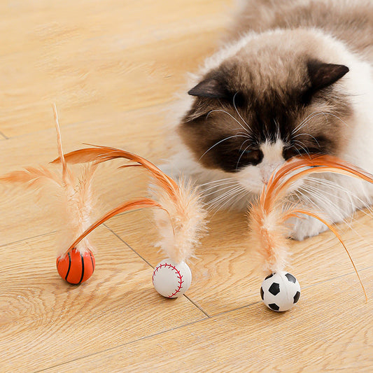 Interaktiver Hüpfball mit Feder in Katzenform