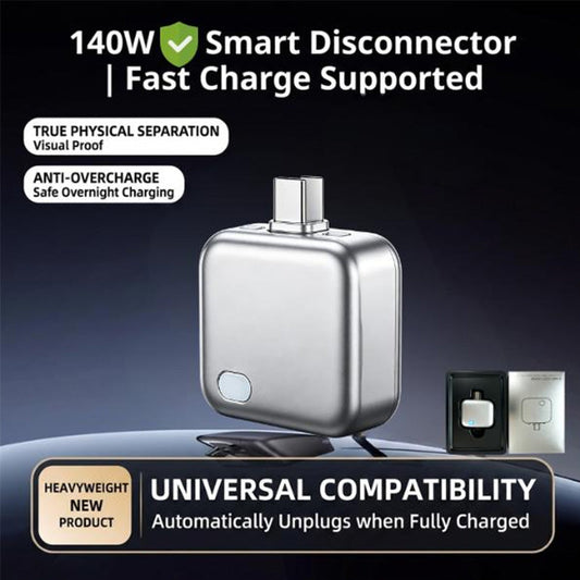 🔋⚡ 140W Schnelllade-Trenner mit KI-Erkennung – Trennt automatisch bei vollem Akku – kompatibel mit Apple & Android – schützt vor Überladung