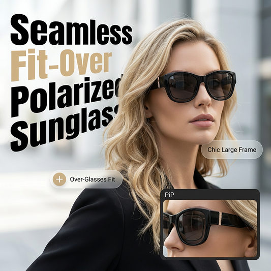 Damen-Sonnenbrille mit großem Rahmen, zum Überziehen