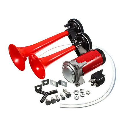 📢Mid-Season Sale: −50% nur für kurze Zeit⏰🎺 Doppelrohr-Lufthorn mit Kompressor – lauter & tiefer Ton für LKW, Bus, Geländewagen & Motorrad 🚛🔊