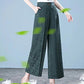Lässige, atmungsaktive Damenhose mit hohem Bund und weitem Bein